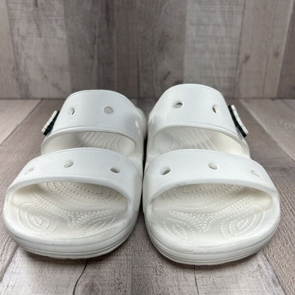 Crocs Women's Classic Slide Sandal Comfort Two Strap Slip On White Size 8 - Picture 4 of 16